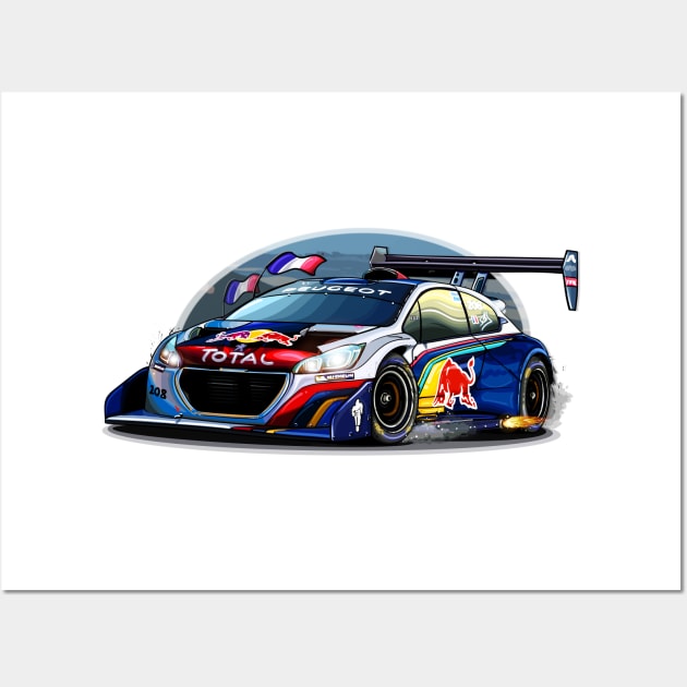 Sebastien Loeb's Peugeot 208 Pikes Peak - Illustration Wall Art by Mario Ramos Rally Art